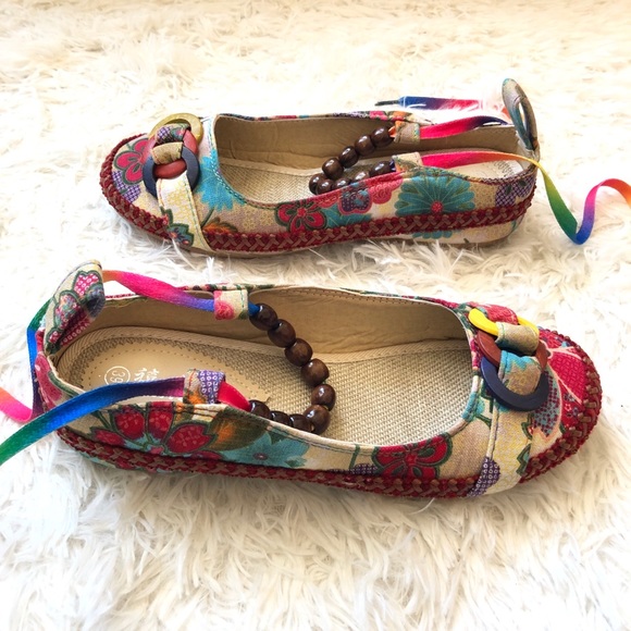 Shoes - Asian Embroidered Ballet Shoes